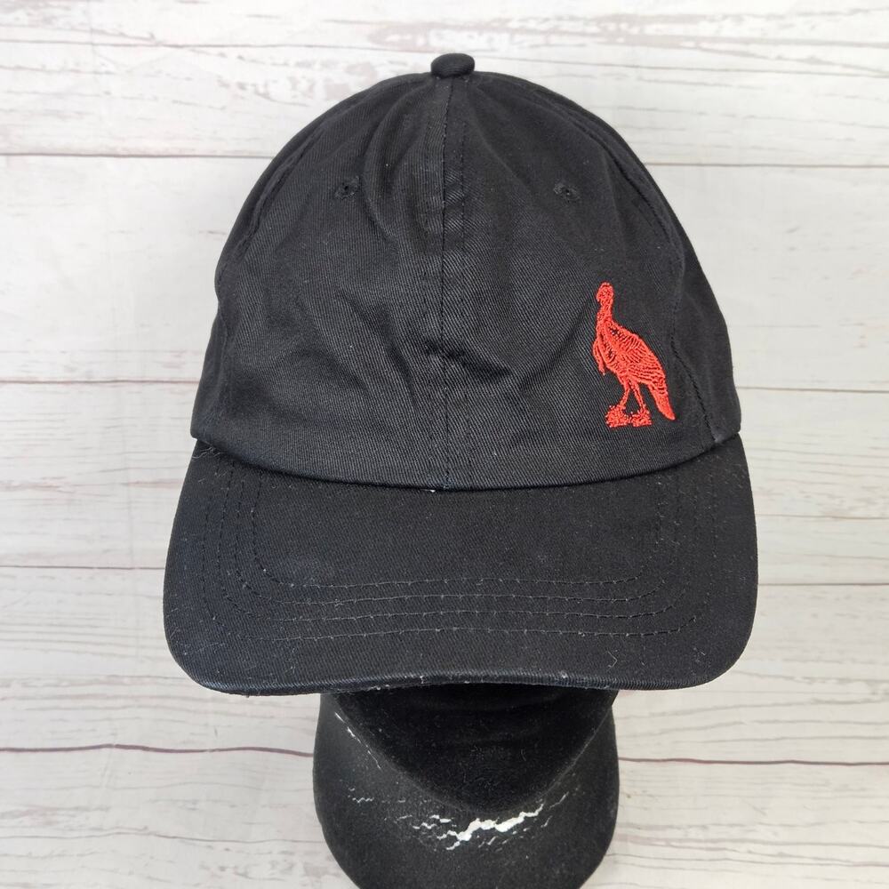 Wild Turkey Hat Baseball Cap Men's O/S Adjustable Black Red Turkey Logo